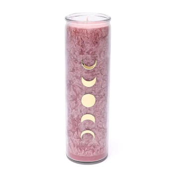 Bougie Stéarine phases de lune vieux rose non parfumée